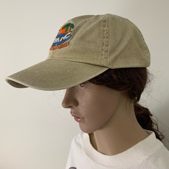Vintage 90s Dad Hat Fins Beach Bar Grill Embroidered Strapback Unisex - Picture 4 of 9